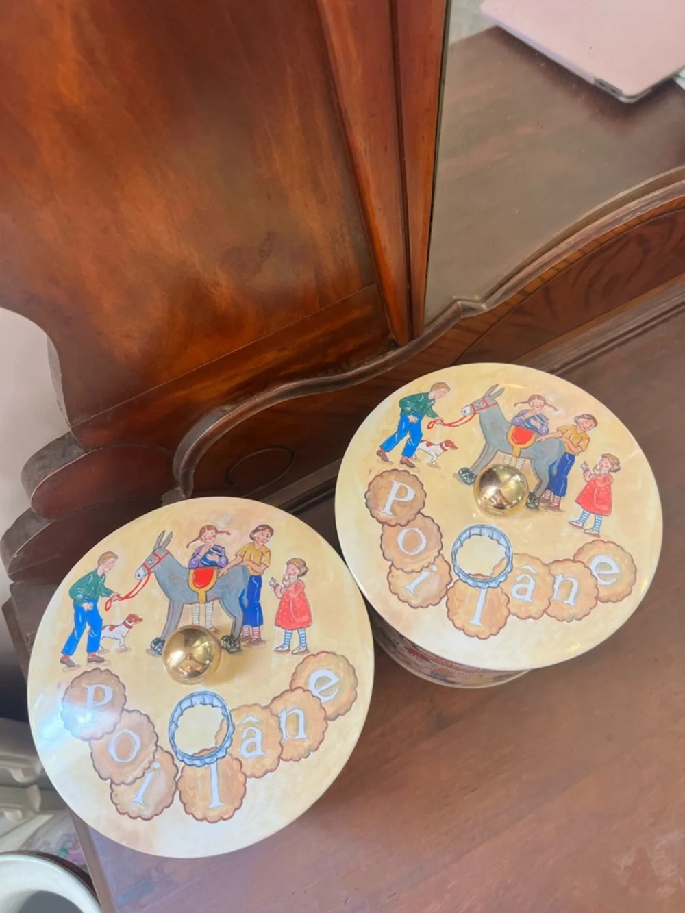 Poilâne Paris French Biscuit Tin Canister Set of 2 Made in France Massilly
